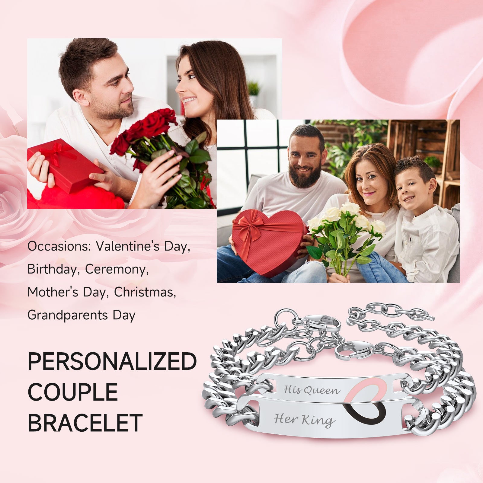 Amazon.com: Personalized Bracelets with Picture inside Heart Silve Bracelet  Custom I Love You 100 languages Photo Projection Bracelets Personalized  Memorial Anniversary Birthday Gifts for Women Friend Pet: Clothing, Shoes &  Jewelry